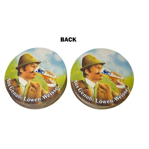 Coasters Lot 24 Lowen Weisse Beer Round Dual Sided Image Paper Cardboard 4 Inch - Picture 4 of 13